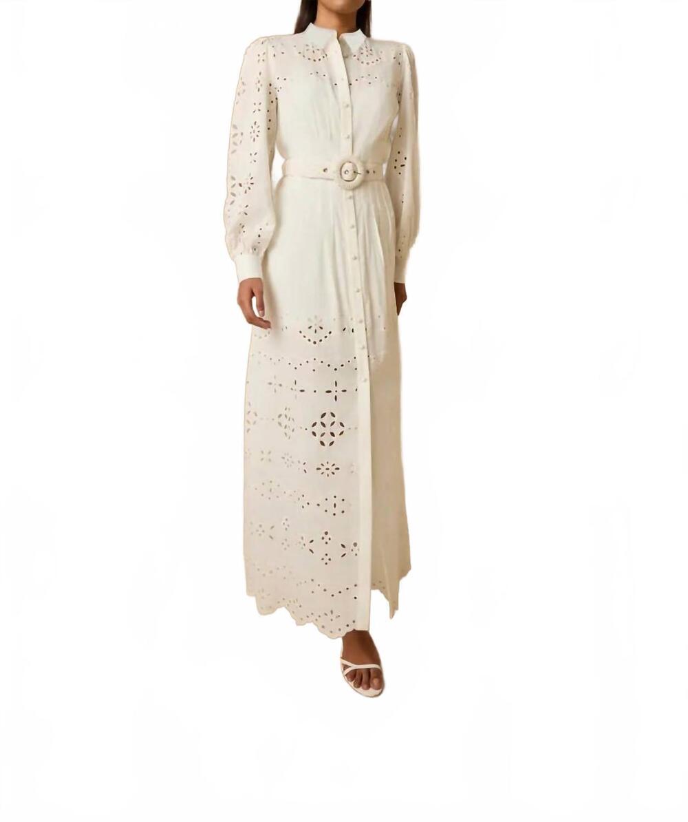 NEW HEMANT & NANDITA adya midi shirt dress in white